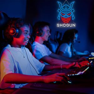 Masque Hannya japonais, enseigne au néon LED, décoration murale pour salle de jeux pour <span class=keywords><strong>les</strong></span> garçons gamers, cadeau de Noël idéal - Product Image 6