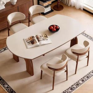 French-style Medieval Wooden Vintage Retractable Slate Dining <b>Table</b> <b>Chairs</b> Home Use <b>Foldable</b> <b>Table</b> Dual-purpose square Options - Product Image 2