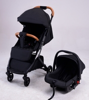 Cadre en alliage Poussette de luxe Poussette pliable pour bébé Poussette 3 en 1 avec siège auto