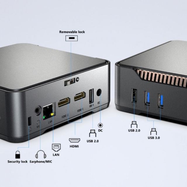 New 2025 Intel N100 Quad Core Mini Desktop PC 512GB SSD DDR4 2.5G LAN WIFI Windows 10 Business Use 2GB Video Memory 1-Year