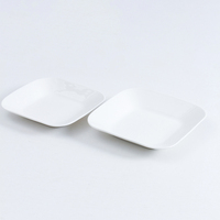 Assiettes carrées en céramique blanches écologiques, en porcelaine fine, pour restaurants, à prix abordable, pour l'exportation
