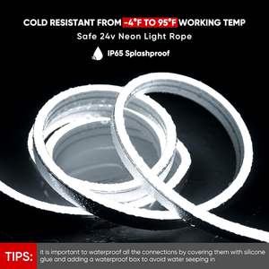 16.4FT RGBW 24V silicona Led luz aplicación remota WiFi Control música sincronización impermeable RGB + blanco frío regulable inteligente neón cuerda luces - Product Image 5