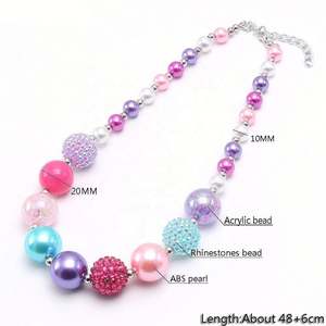 Women's Cute Ball Shape Acrylic Beaded Necklace Jewelry Set - Product Image 4