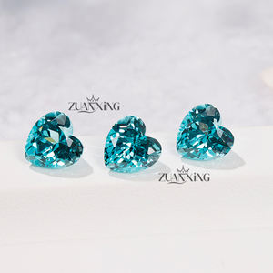 Pietre di tormalina <span class=keywords><strong>Paraiba</strong></span> coltivate in laboratorio belle pietre di diamante a cuore taglio blu verde di colore verde con pietre preziose sciolte create da laboratorio <span class=keywords><strong>Paraiba</strong></span> sintetiche - Product Image 2