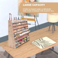 Support de rangement pliable en bois pour peinture, organisateur multifonctionnel de pinceaux de bureau, support d'outils de modélisme DIY