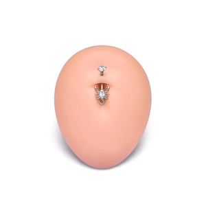 Piercing de Ombligo de Titanio G23 14G con Incrustaciones de Circonita Grande, Anillo para Ombligo de 10 mm de Largo con Cristal de Escorpión, Chapado en PVD, Joyería para Mujer - Product Image 3