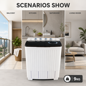 Lave-linge à double cuve 9 kg à prix abordable, certifié UL CE, personnalisable OEM/ODM, 450W, prix de gros usine - Product Image 2