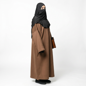 Abaya Musulmana Tradicional de Manga Larga con Cuentas y Lentejuelas, Estilo Dubai, Hecha a Mano, para Bodas, de Poliéster Transpirable con Cuello en V, Venta al Por Mayor - Product Image 1