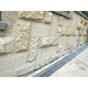 Couleur or extérieur pierre naturelle fendue maison mur pierre revêtement <span class=keywords><strong>jardin</strong></span> panneau de revêtement mur de retenue granit - Product Image 5