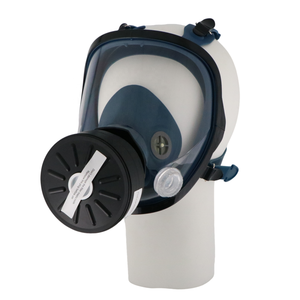 Masker Gas silikon klorin Full Face 6800 DIN Harga Murah koneksi ulir 40mm standar untuk penyemprotan Respirator Nuklir - Product Image 5