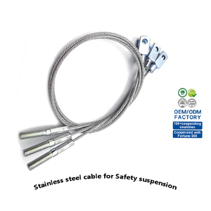Câble de tension en <span class=keywords><strong>acier</strong></span> <span class=keywords><strong>inoxydable</strong></span> de sécurité avec embout fileté M5 et raccord en U pour assemblage de câble métallique - Product Image 1