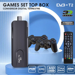 Consola de <span class=keywords><strong>Juegos</strong></span> Transfronteriza ISDB-T/DVB-T2, Decodificador de TV 4K Android de Doble Sistema con Función Inalámbrica para <span class=keywords><strong>Dos</strong></span> <span class=keywords><strong>Jugadores</strong></span> - Product Image 2
