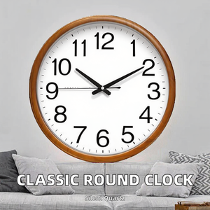Modern Round Plastic Wall <b>Clock</b> <b>Silent</b> Quartz Movement Large Numerals Battery Powered Antique Style Design Living Room Decor - Product Image 2