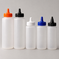 Bouteilles de sauce et de jus en plastique personnalisées avec logo, 200 ml, 350 ml, 500 ml, pour assaisonnement de cuisine, vinaigrette, ketchup