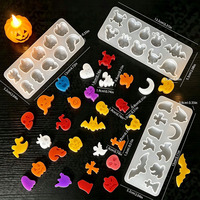 Moule en silicone YS pour boîte de rangement citrouille d'Halloween, moule DIY pour pendentif en cire (crâne, fantôme, diable, croix), moule de cuisson pour gâteaux et pains, personnalisation