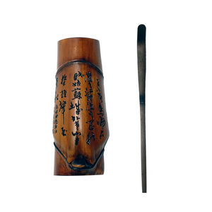 Cuillère à thé en bambou antique de qualité supérieure, sculptée à la main, fabriquée à partir de matériaux anciens, accessoire d'ensemble de thé. - Product Image 5