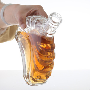 Meilleure Vente Bouteille en Verre Plate pour Liqueurs et Spiritueux (Brandy, <span class=keywords><strong>Gin</strong></span>, Whisky, Vodka, Rhum, Tequila) Nouveau Design avec Bouchon - Product Image 4