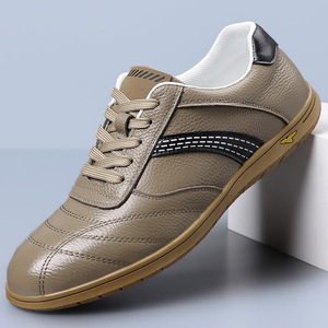 Zapatos Deportivos Blancos para Hombre, con Cordones y Estilo Slip-On, de Cuero Vacuno, con Suela de Goma Acolchada, Ligeros, Modernos, con Punta Cerrada - Product Image 3