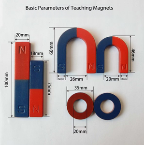 แม่เหล็กเฟอร์ไรต์รูปวงแหวนสีน้ำเงิน/แดงขนาดใหญ่ ขั้วเหนือ/ขั้วใต้ แม่เหล็กถาวร AlNiCo แรงสูง สำหรับงานเชื่อม การศึกษา และการสอน รูปทรงตัวยู/รูปเกือกม้า - Product Image 4