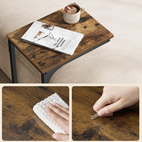 Table d'appoint convertible en forme de C de taille personnalisable, table basse multifonctionnelle, table d'appoint à montage simple pour salon et chevet