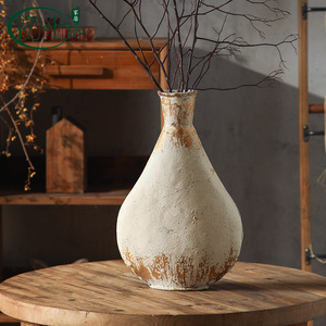 Chinese Style Antique Vase 16-24 Inches Handmade Ceramic Wabi Sabi Decor For Living Room <b>Study</b> <b>Desk</b> - Product Image 1