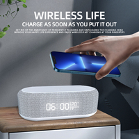 Elektronische gadgets voor zakelijke geschenken Multifunctionele 3-in-1 draadloze oplader nachtlampje temperatuur digitale wekker 15W