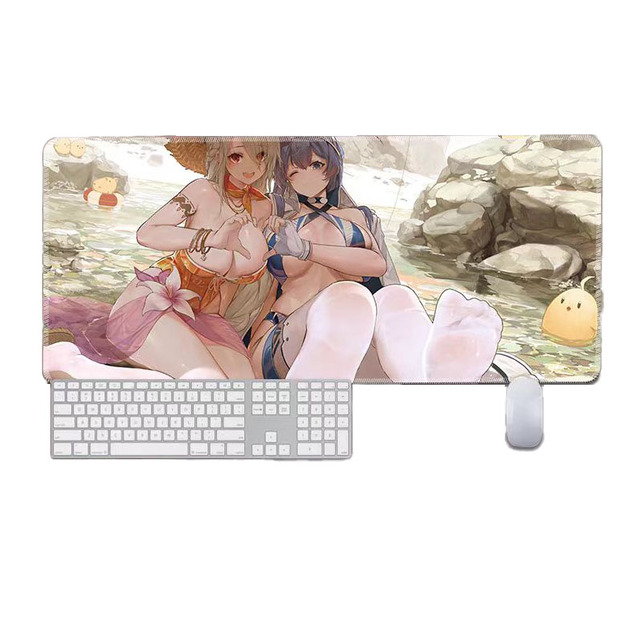 MIO XXL Oversized RGB LED Mouse Pad Full Sexy Cartoon Girls Desk Pad Cute Girl Gaming & Chess Large Anime Laptop Mouse Mat