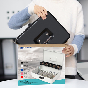 Shuaima Portable Metall Spar büchse Shop Cash Storage <span class=keywords><strong>Safe</strong></span> mit Kombination schloss Feder klammern und Münzfach - Product Image 6