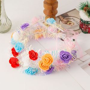 Serre-tête lumineux en forme de couronne, 10 lumières LED dorées avec fleurs, pour la décoration de fête d'anniversaire d'enfants - Product Image 2