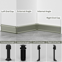 Profilés en alliage d'aluminium OEM H80mm pour plinthes LED montées en surface, série 6000, bande lumineuse décorative pour coins de murs
