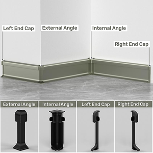 OEM H80mm Ligne de plinthes LED montées en surface Profilés en aluminium Plinthe Décoration murale d'angle Barre lumineuse - Product Image 3