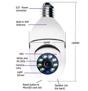 Yiiot приложение E27 держатель для домашнего охранного прожектора лампочка камера Bombillo Focus 360 с HD-камерой ночного видения - Product Image 5