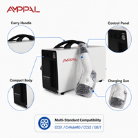 Chargeur rapide DC pour véhicules électriques Amppal CCS1/CHAdeMO/CCS2/GB/T, station de charge portable pour voitures électriques, idéale pour les voyages sur route et l'utilisation en extérieur