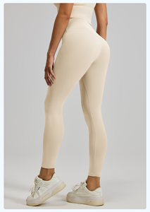 Ribbed Solid Mid Waist Yoga Pants Gym Sport Women Fitness Legging Tummy Control Running Training Tights SEAMED Polyester - Product Image 3