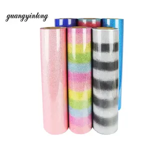 Pu Regenboog Glitter Nieuwe Easyweed Beste Materiaal Voor Ijzer Op Vinyl Heat Transfer Vinyl Op Keramische Htv Rolls Voor Warmte transfer Papier