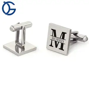 Blank Eenvoudig Metaal Op Maat Gemaakt Gegraveerd Zilver Manchetknopen Logo Rvs Bar Tie Geld Clip Manchetknopen Voor Mannen