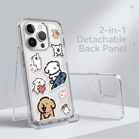 Étui de téléphone portable personnalisable 2 en 1 transparent magnétique TPU+PC antichoc et antiseismique mince