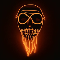 Masques lumineux en PVC pour fête d'Halloween, carnaval, horreur, amusants, accessoires d'ambiance, exclusifs pour la vente transfrontalière à succès