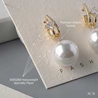 Cartes de présentation de bijoux personnalisées en papier recyclé écologique, cartes pour boucles d'oreilles, emballage minimaliste pour petites entreprises