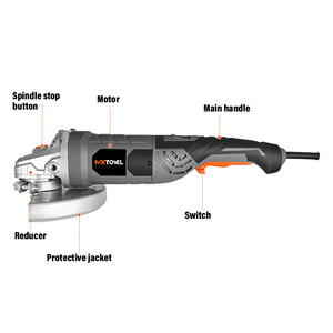 Meuleuse d'angle électrique 2200W 230mm à moteur à balais 50HZ avec interrupteur à gâchette et tige courte pour <span class=keywords><strong>bricolage</strong></span> et usage industriel – Vente directe entrepôt - Product Image 2