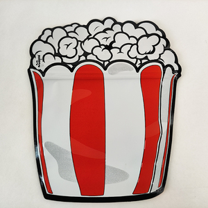 Bolsas de comida de palomitas de maíz con impresión personalizada, embalaje de palomitas de maíz con forma especial irregular, troquelado, cierre con cremallera, a prueba de olor, mylar - Product Image 4