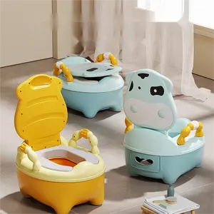 Nieuwste Ontwerp Schattige Cartoon Reis Baby Leren Potje Draagbare Kinderen Gemakkelijk Schoon Peuter Toiletstoel