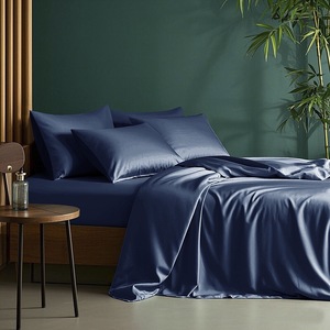 Mùa Hè Mát Mẻ Trắng 400TC Sợi Tre Comforter Duvet Bìa Màu Rắn Được Trang Bị & Tấm Phẳng Hữu Cơ Bộ Đồ Giường Bộ - Product Image 5