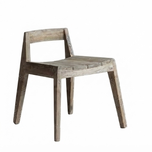 Chaise basse Blanca, chaise de salle à manger en bois massif tissé à la main, style antique, pour salon, café, meubles - Product Image 1