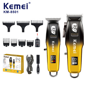 Cortadora de pelo eléctrica Kemei Km-8501, recortadora de pelo recargable con pantalla digital profesional para hombres - Product Image 1