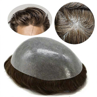 Prothèse capillaire ultra-fine de 0,03 mm pour hommes, système de remplacement capillaire Remy à boucles en V, ligne de cheveux indétectable, postiche naturel pour hommes