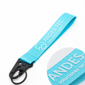 Promotional Gifts 3D Silk Screen Nylon Keychain Lanyard Custom Logo Webbing Keyring Airplane Wrist Keychain Lanyard