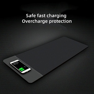 Custom Logo Black Mousepad Rubber Base Desk Pad XXL Computer Keyboard <b>Mat</b> Soft <b>Large</b> Gaming Mouse Pad with Wireless Charging - Product Image 2