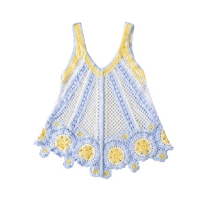 Crochet Halter <strong>Top</strong> Tank Large Cotton Boho <strong>Festival</strong> Summer Beach for Women Crochet <strong>Tops</strong> - Product Image 1