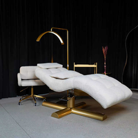 Lit moderne de luxe avec base dorée lit de levage de cils lit de massage de beauté ensemble de lits de cils de salon de beauté personnalisation